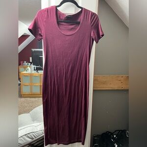 Burgundy fitted dress